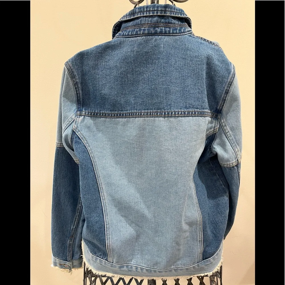 PacSun patchwork denim jean jacket. Size small. - Picture 3 of 5